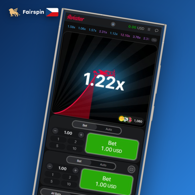 Ikona auto-cashout funkce Aviator ve Fairspin Casino s cílovým multiplikátorem